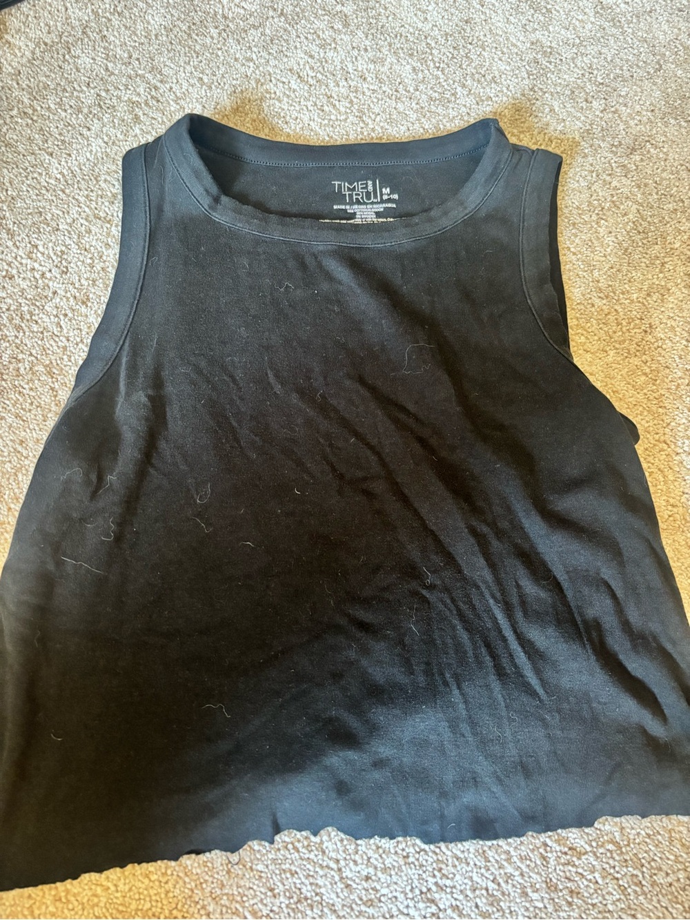 Time and Tru Black Women's Crewneck Tank Top
